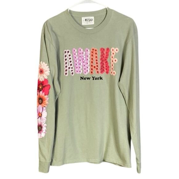 AWAKE NY Bloom Long Sleeve T-Shirt in Sage Men's Medium - Picture 2 of 7
